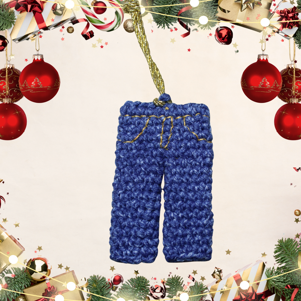 Blue Jean Ornament Crochet Pattern