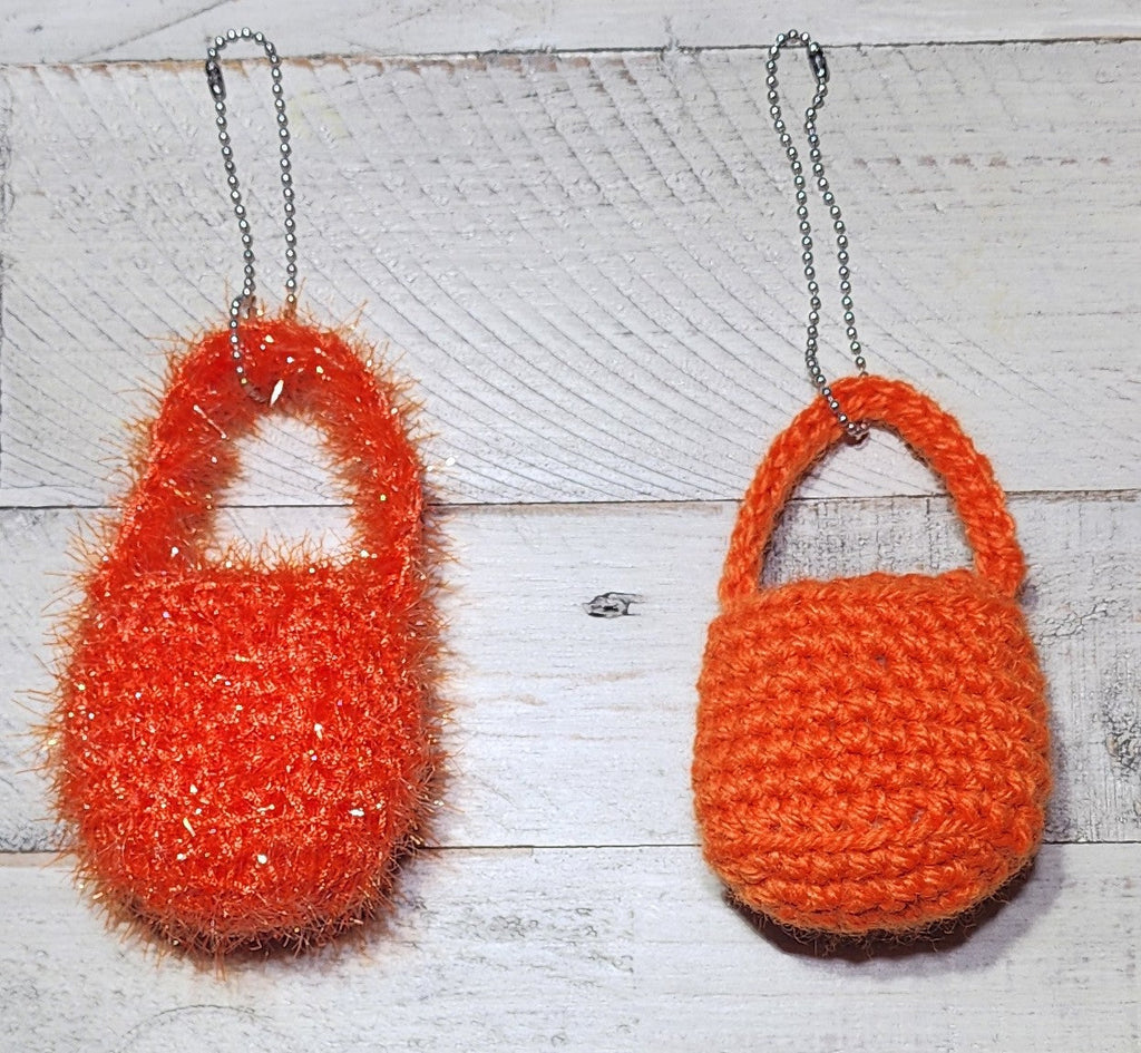 Orange Padlock Keychain crochet pattern