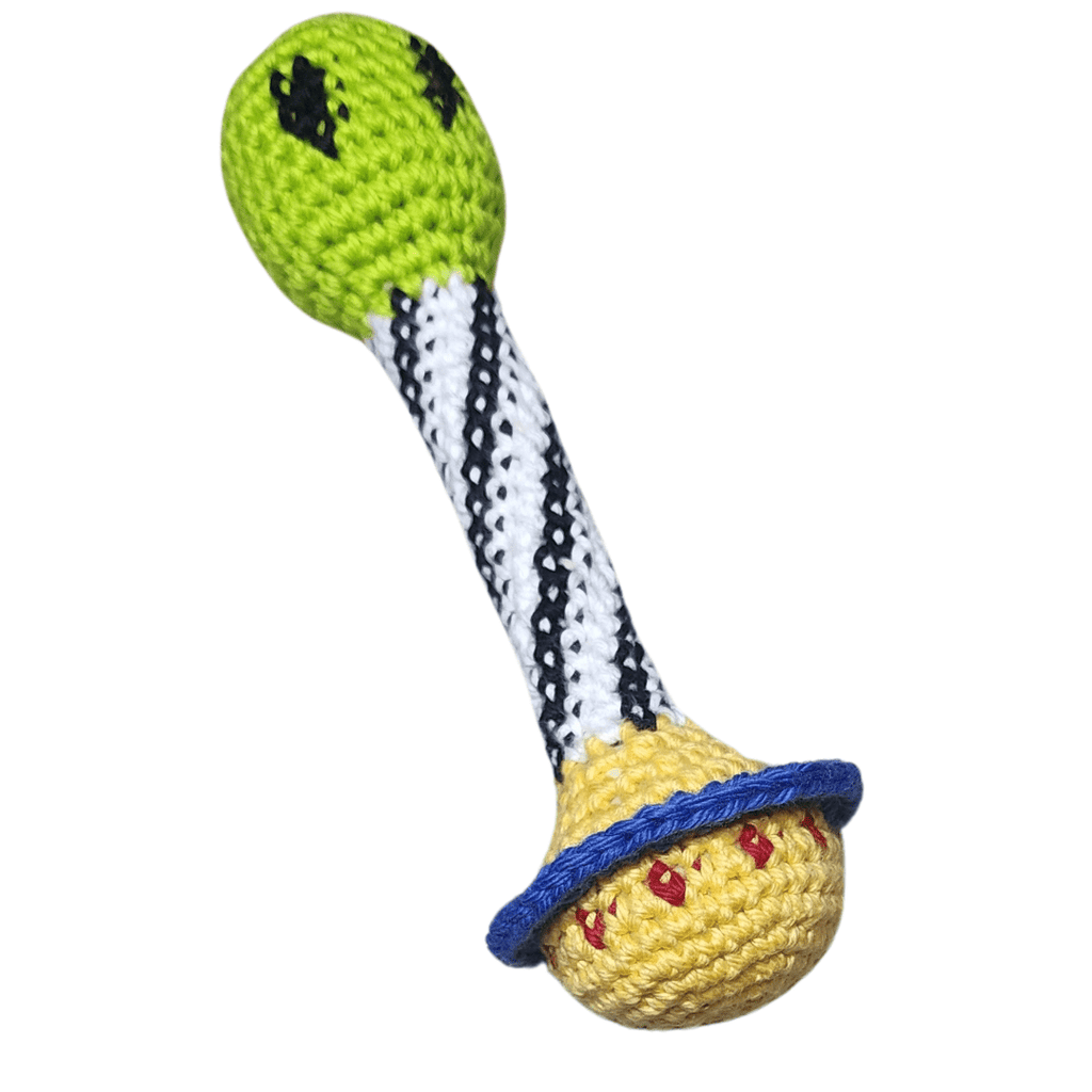 World UFO Day - Free Alien Baby Rattle crochet pattern