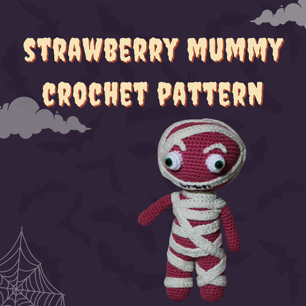🍓👻 Strawberry Mummy Amigurumi Crochet Pattern – A Sweet & Spooky Make!