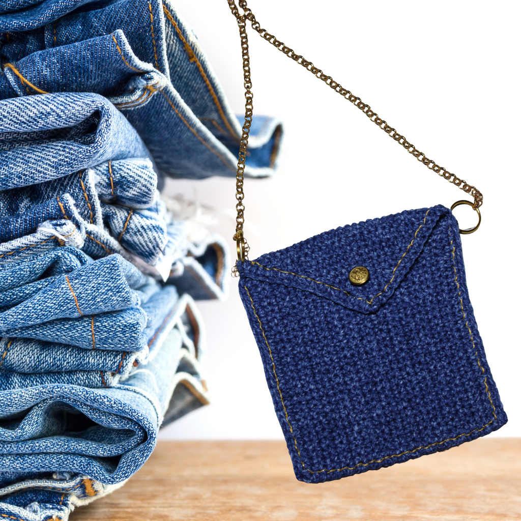Blue Jean Handbag β Handmade Crochet Denim-Style Purse