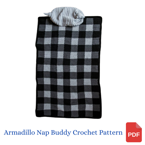 Armadillo Nap Buddy Crochet Pattern - Armadillo Toddler Blanket Crochet Pattern