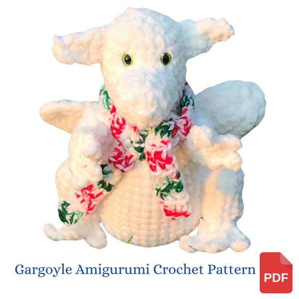 Gargoyle Plush Toy Crochet Pattern, Christmas Gargoyle Stuffed Animal