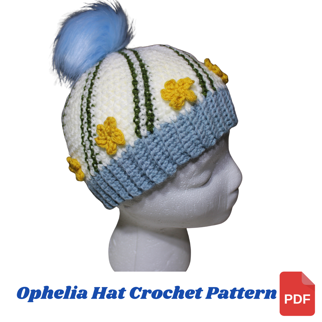 Ophelia Crochet Beanie Pattern, PDF Download - Crochet Meets Shakespeare