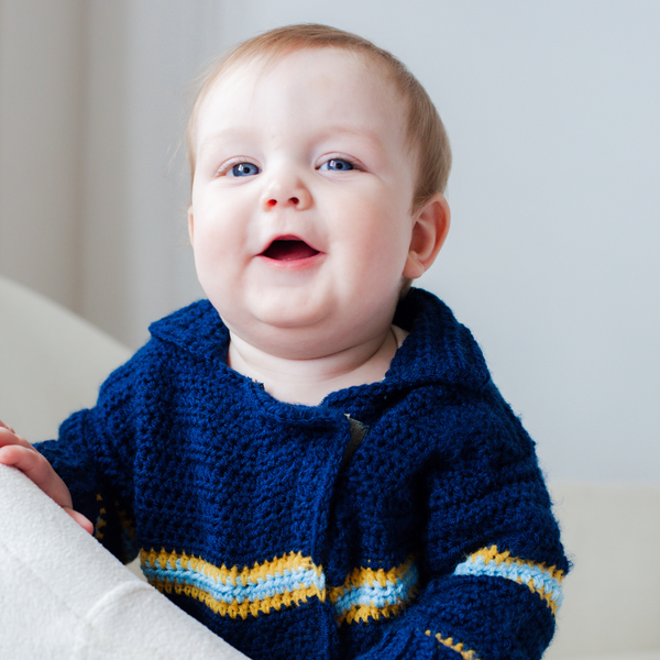 Baby Firefighter Sweater Crochet Pattern with Axe Rattle Crochet Pattern