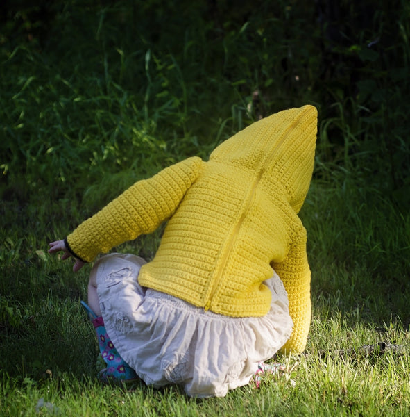 School Bus Toddler Hoodie Crochet Pattern - Sizes 2, 4, 6 - Back to School Hooded Sweater