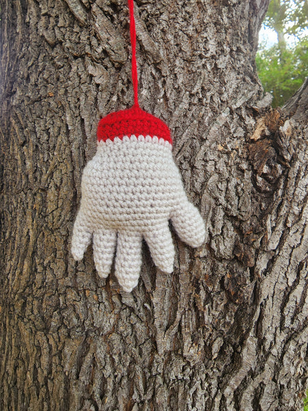 Bloody Hand Hanging Ornament Crochet Pattern