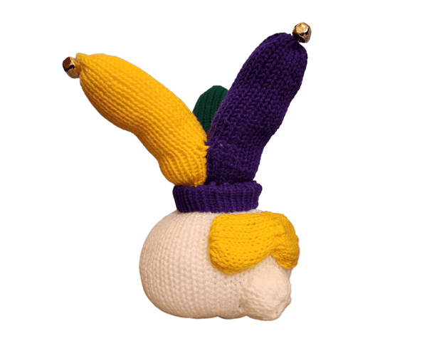 Mardis Gras Jester Eyeglass Holder Pattern for Addi Knitting Machines - My Fingers Fly