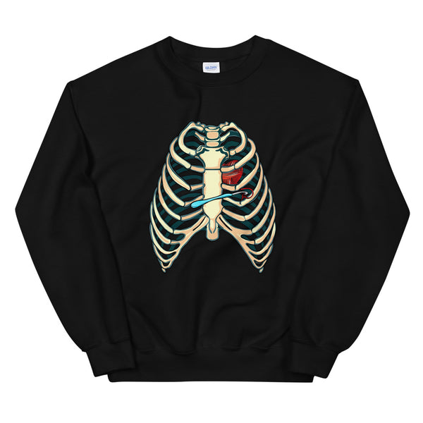 Black Sweatshirt Heart of a Hooker, Halloween Costume for Crocheters