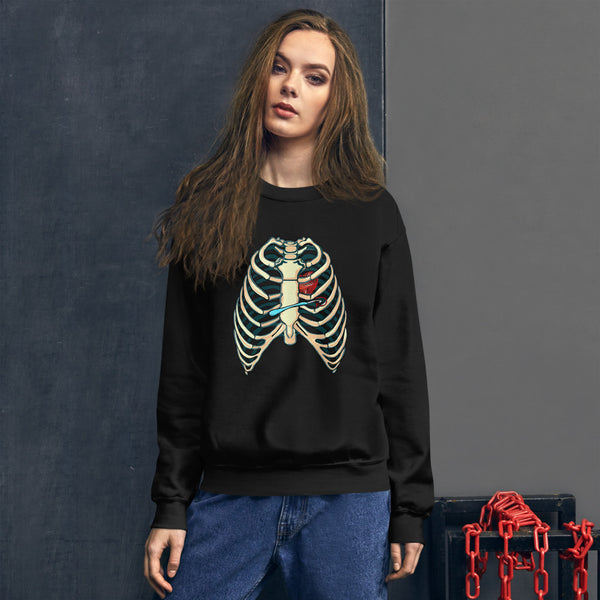 Black Sweatshirt Heart of a Hooker, Halloween Costume for Crocheters