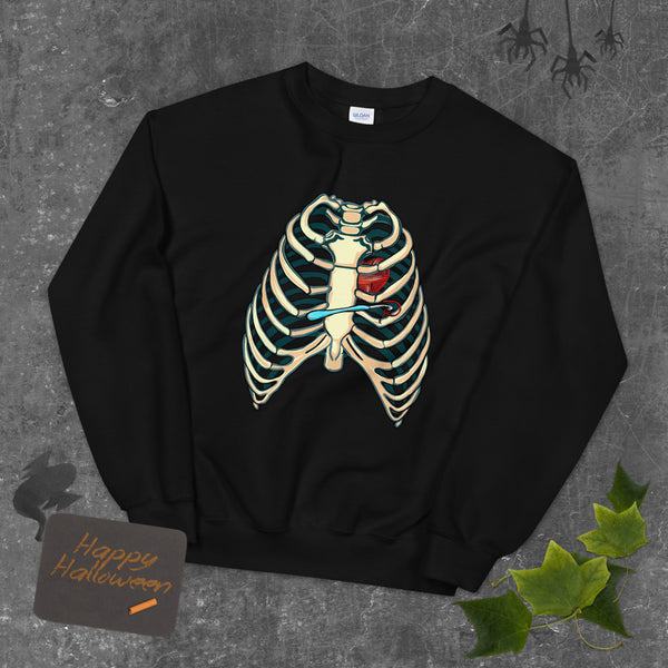 Black Sweatshirt Heart of a Hooker, Halloween Costume for Crocheters