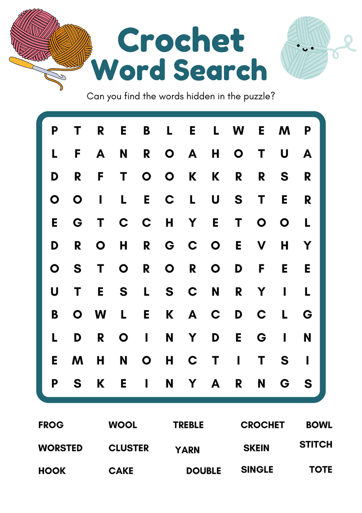 National Puzzle Day - Download a Free Crochet Word Search Puzzle