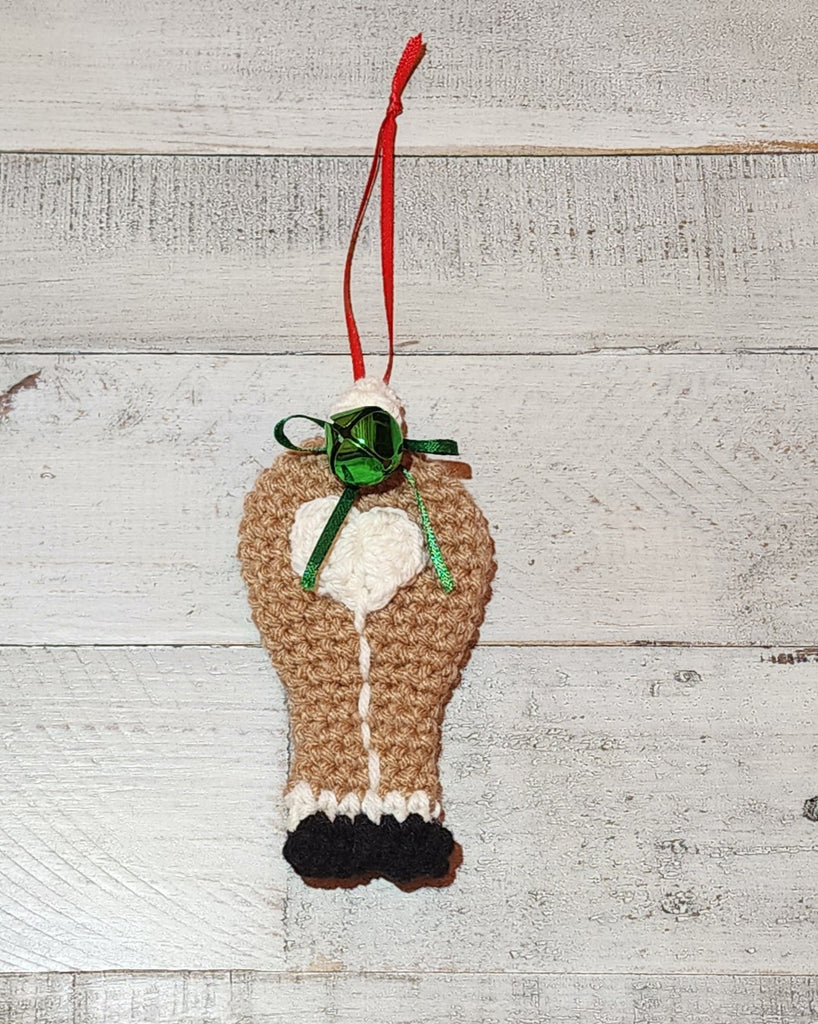 Reindeer Butt Ornament Crochet Pattern