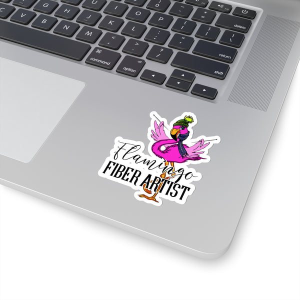 Flamingo Fiber Artist Kiss-Cut Stickers