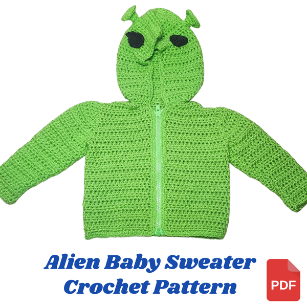 Alien Baby Sweater Crochet Pattern - PDF Download