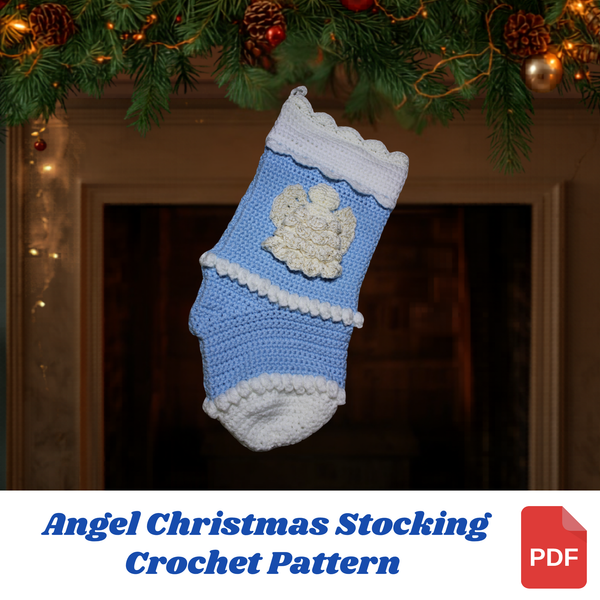 Angel Christmas Stocking Crochet Pattern PDF