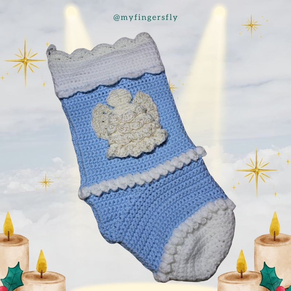Angel Christmas Stocking Crochet Pattern PDF