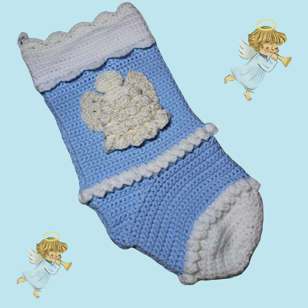 Angel Christmas Stocking Crochet Pattern PDF