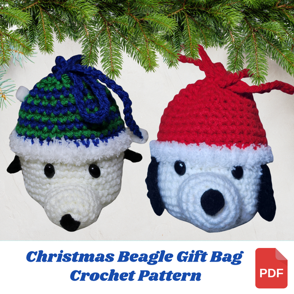 Beagle Christmas Gift Bag Crochet Pattern
