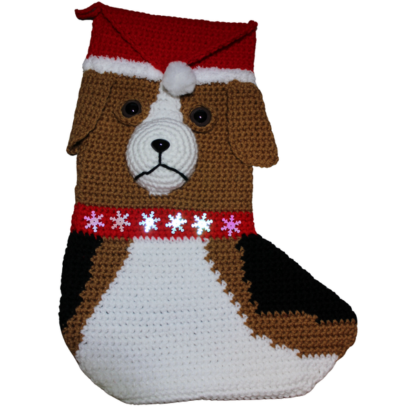 Beagle Christmas Stocking Crochet Pattern