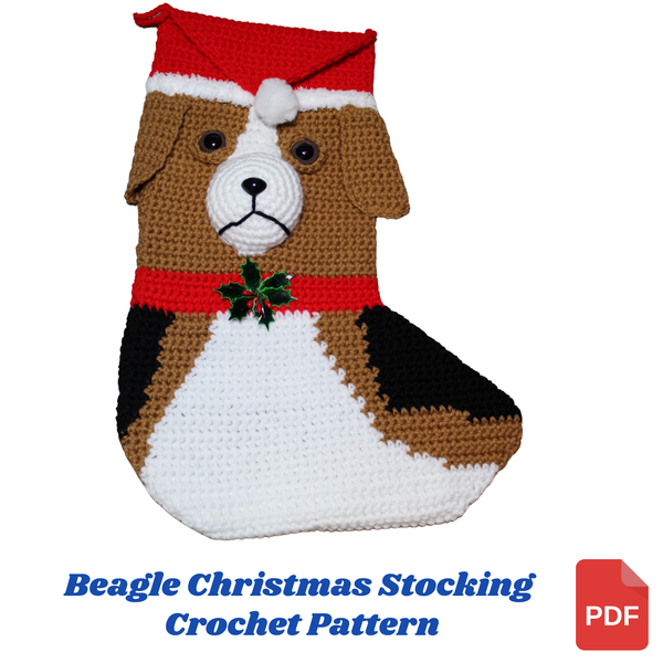 Beagle Christmas Stocking Crochet Pattern