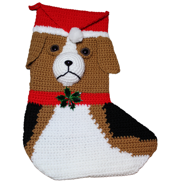 Beagle Christmas Stocking Crochet Pattern