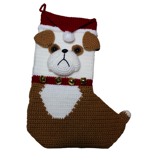 Bulldog Christmas Stocking Crochet Pattern