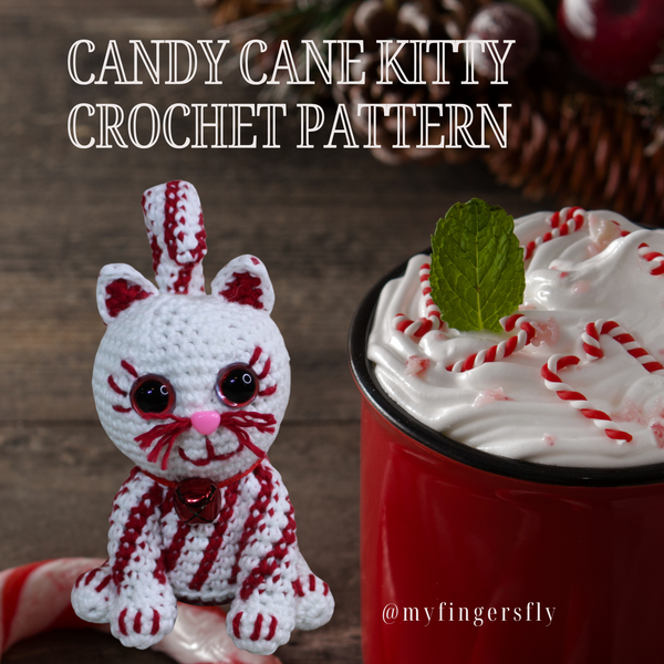Candy Cane Kitty Amigurumi Crochet Pattern