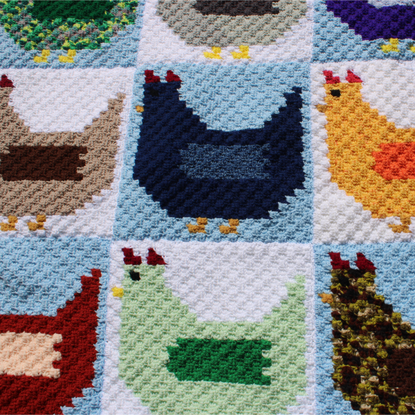 Chicken C2C Afghan Crochet Pattern