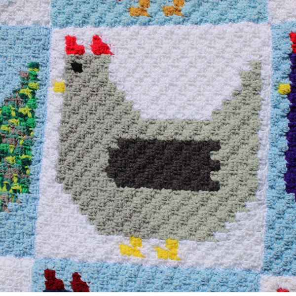 Chicken C2C Afghan Crochet Pattern