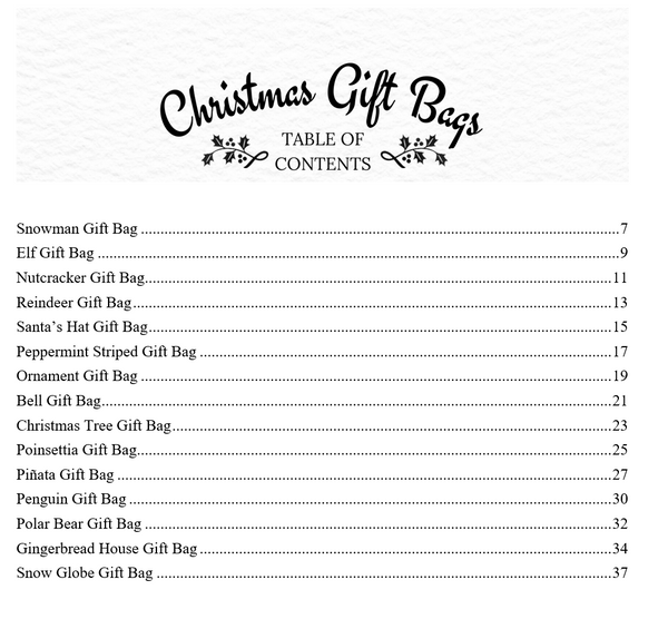 Christmas Gift Bags Crochet Pattern Ebook in PDF Format