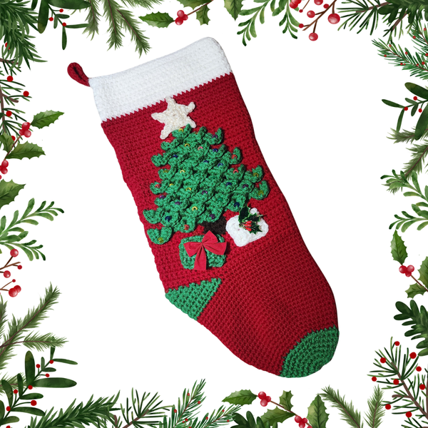 Christmas Tree Stocking Crochet Pattern
