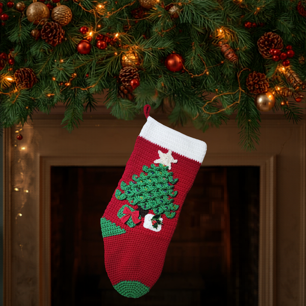 Christmas Tree Stocking Crochet Pattern