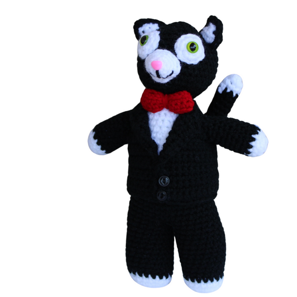 Sir Purrsalot Amigurumi Crochet Pattern – Tuxedo Cat Plushie PDF