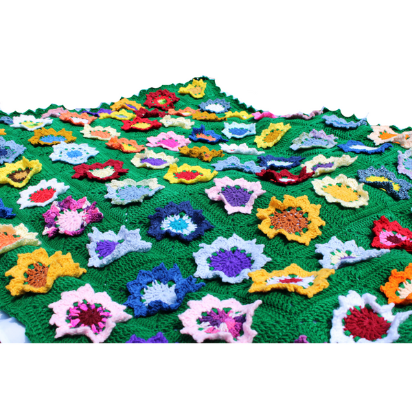 Sunflower Granny Square Afghan Crochet Pattern
