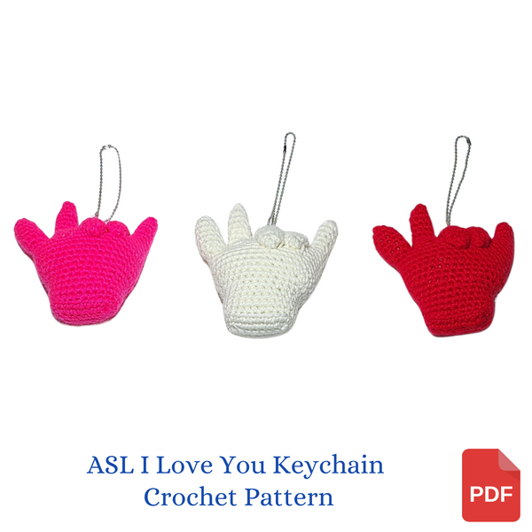 ASL I Love You Keychain Crochet Pattern
