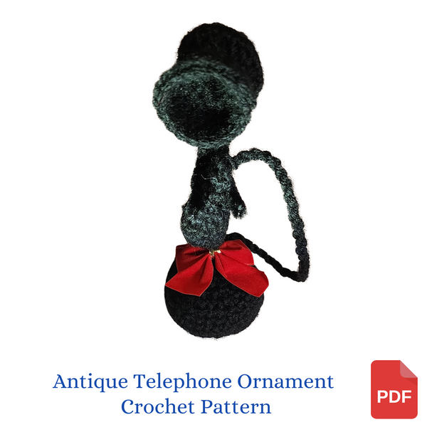 Antique Telephone Christmas Ornament Crochet Pattern