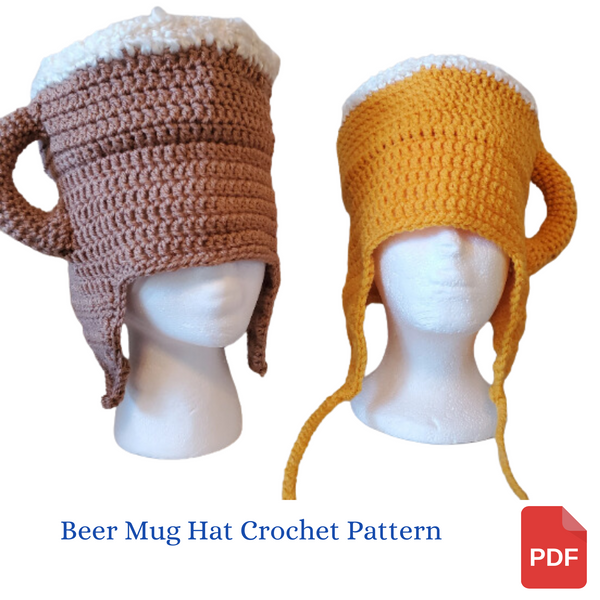 Beer Mug Hat Crochet Pattern (Women's and Men's sizes)