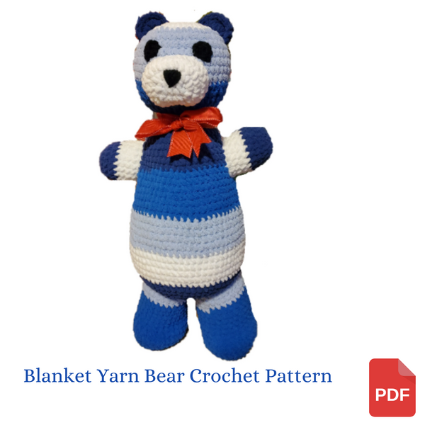 Blanket Yarn Teddy Bear Crochet Pattern - Christmas Bear Crochet Pattern