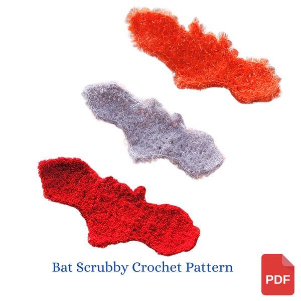 Bat Scrubby Crochet Pattern, Halloween Crochet Pattern