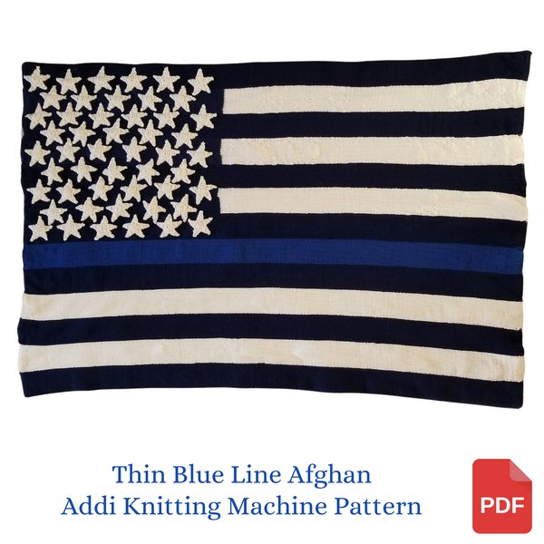 Thin Blue Line Afghan Pattern for Addi Pro - Thin Red Line Afghan Pattern for Addi Pro