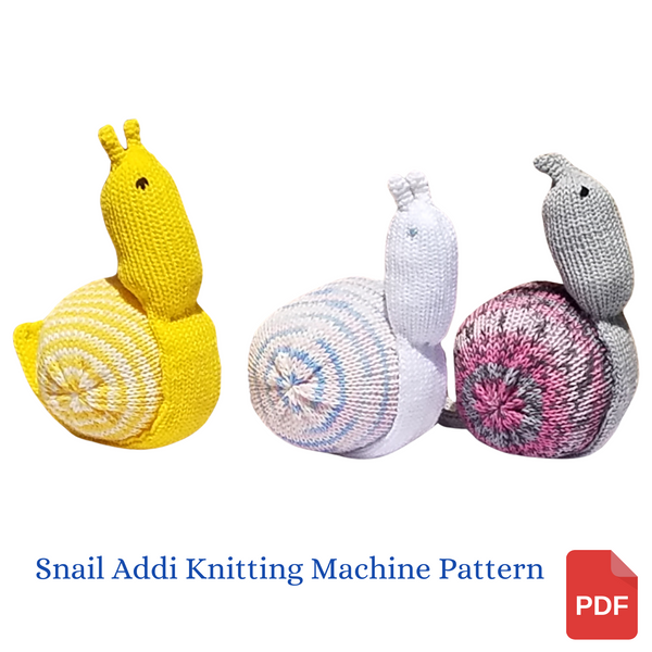 Snail Plush Toy Addi Knitting Machine Pattern using Addi Pro and Addi King