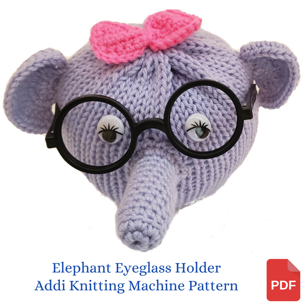 Elephant Eyeglass Holder Addi King Pattern - Girl Elephant or Baby Elephant Eyeglass Holder Pattern