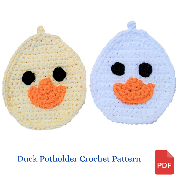 Smiling Duck Potholder Crochet Pattern