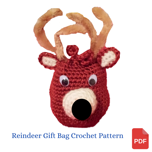 Reindeer Goody Bag Crochet Pattern in PDF Format
