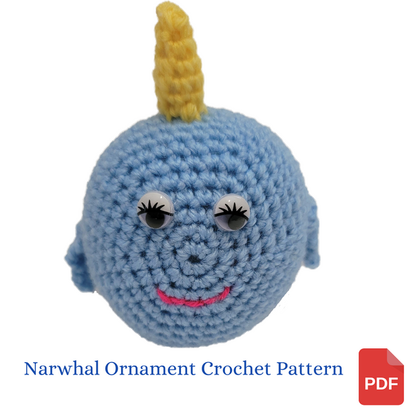 Crochet Pattern Narwhal Ornament