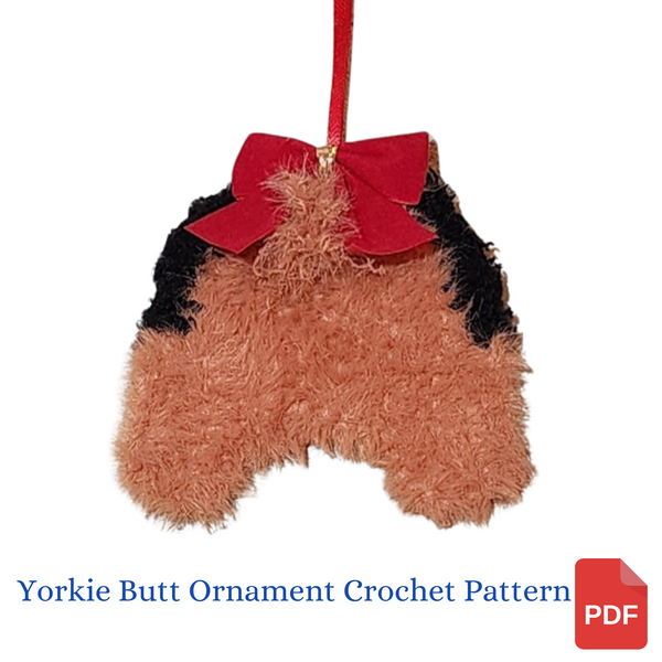 Yorkie Butt Ornament Crochet Pattern