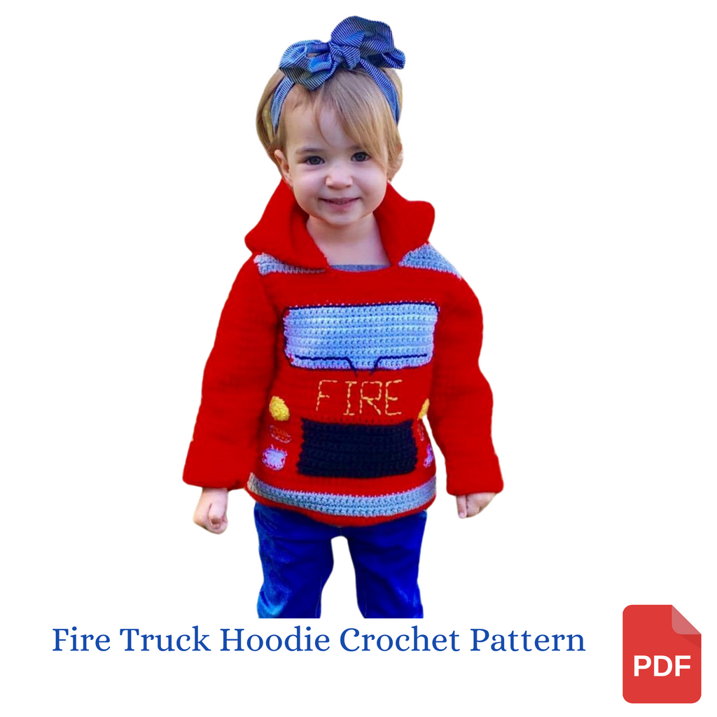 Fire Truck Toddler Hoodie Sweater Crochet Pattern – My Fingers Fly