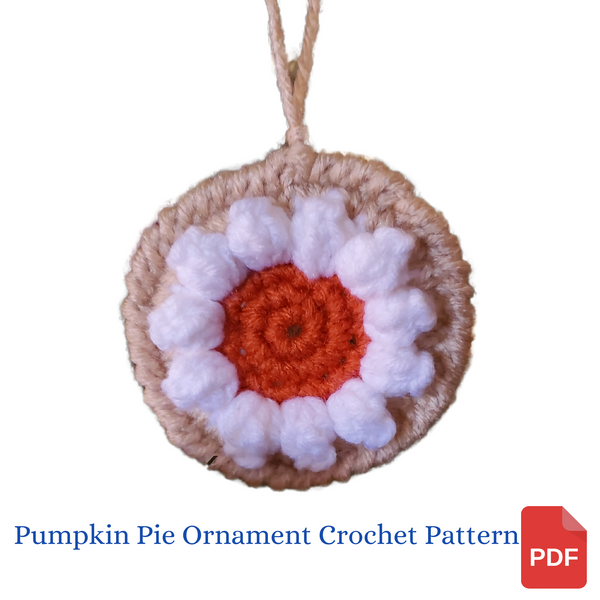 Pumpkin Pie Earring Crochet Pattern - Christmas Tree Ornament Crochet Pattern
