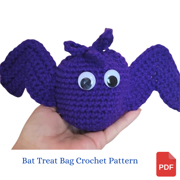 Bat Trick or Treat Bag Crochet Pattern in PDF Format